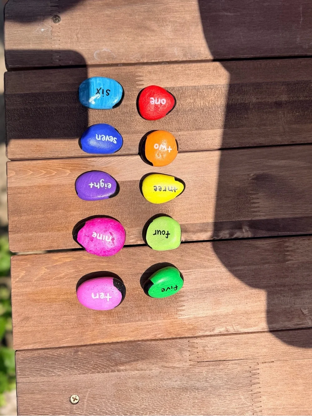 Rainbow Ladybug Counting Rocks - Handmade Montessori Number Learning Set (1-10)